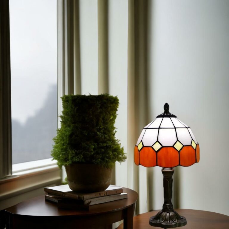 Lampe champignon Tiffany éclat rouge