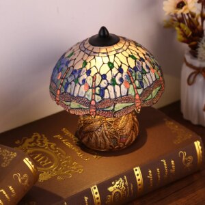 Lampe de table champignon style libellule