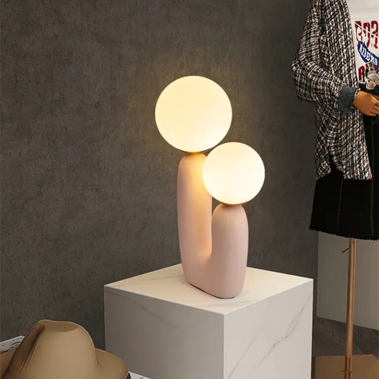 Lampe champignon boule en verre