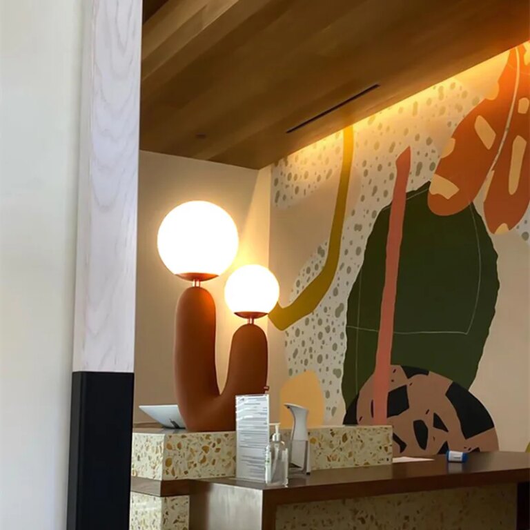 lampe champignon boule en verre