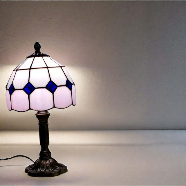 Lampe champignon Tiffany rosé romantique