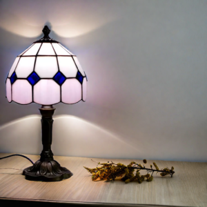 Lampe champignon Tiffany rosé romantique