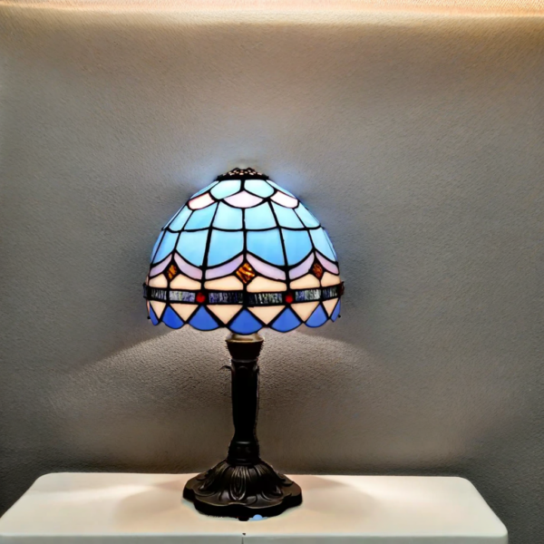 Lampe de table champignon tiffany colore 03