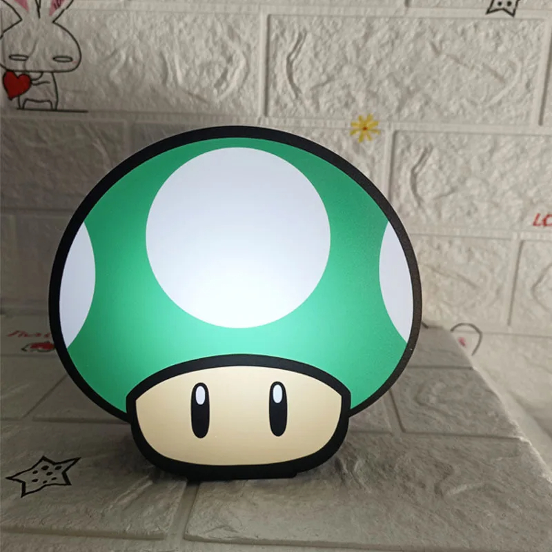 Lampe champignon Mario décorative et mignonne sur fond gris