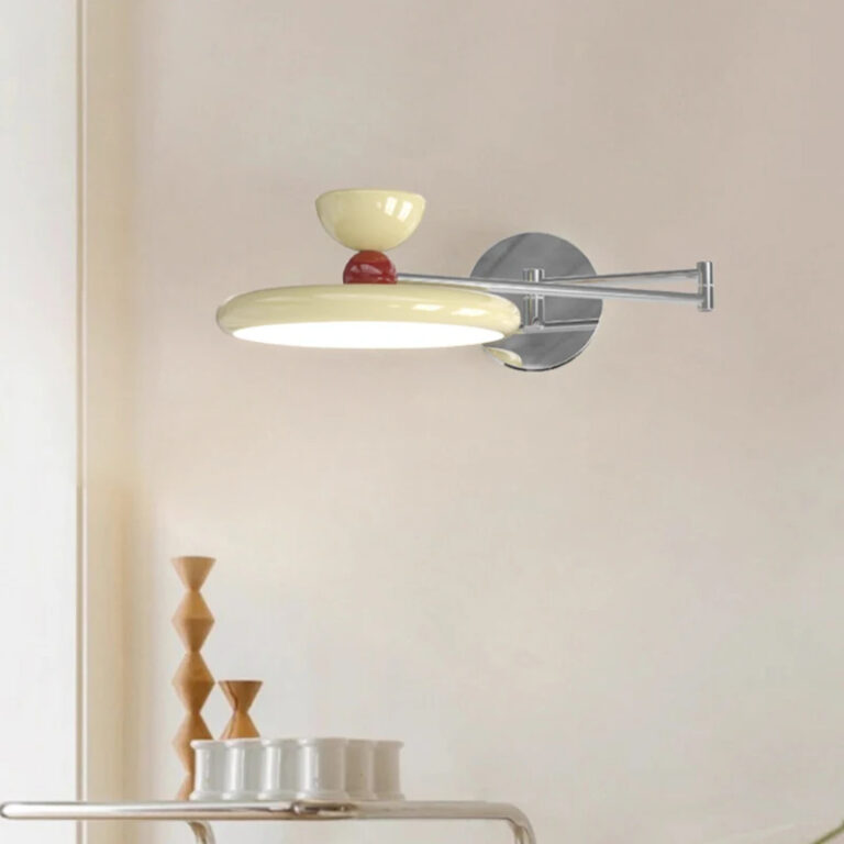 Lampe champignon murale moderne réglable sur fond gris