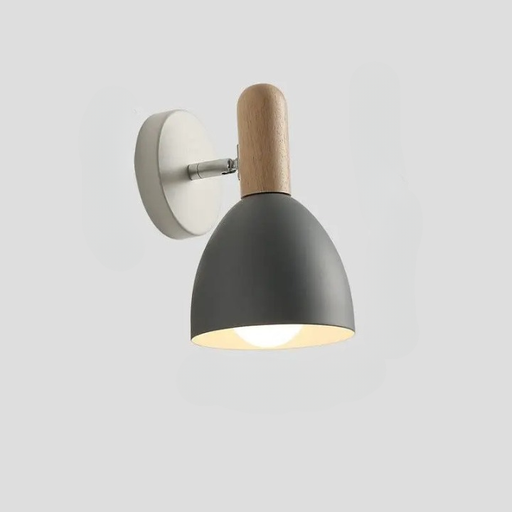 Lampe champignon murale nordique grise sur fond gris