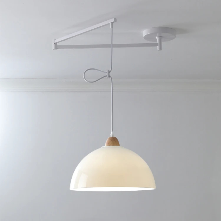 Plafonnier champignon avec bras réglable sur fond gris