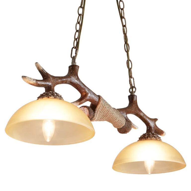 Plafonnier champignon LED style antique sur fond blanc