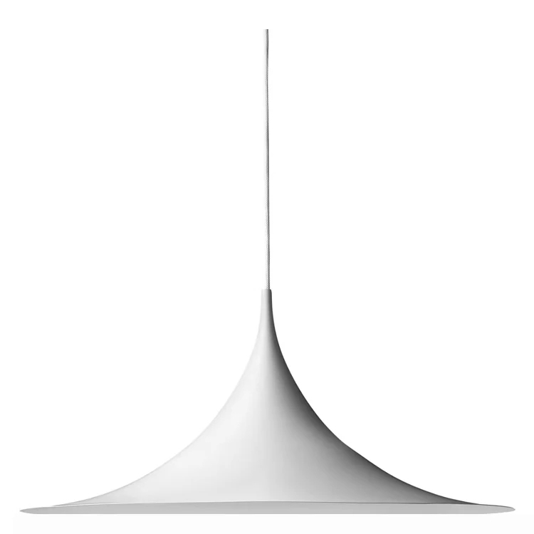 Suspension champignon blanche et moderne sur fond blanc