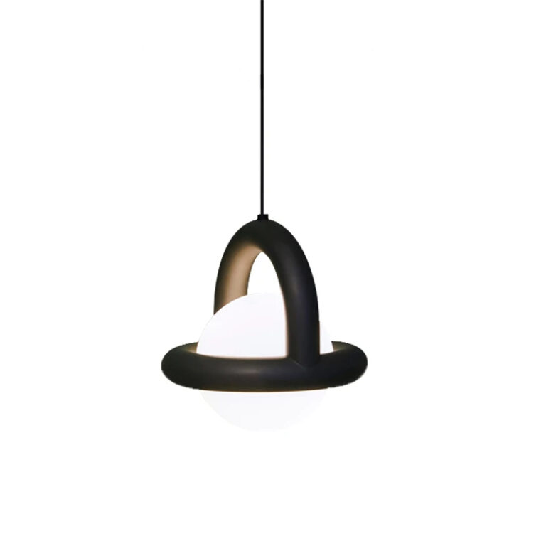 Suspension champignon LED style danois sur fond blanc