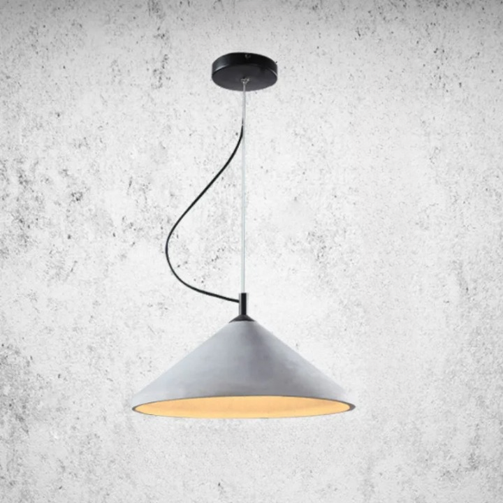 Suspension champignon style rétro en fer sur fond gris