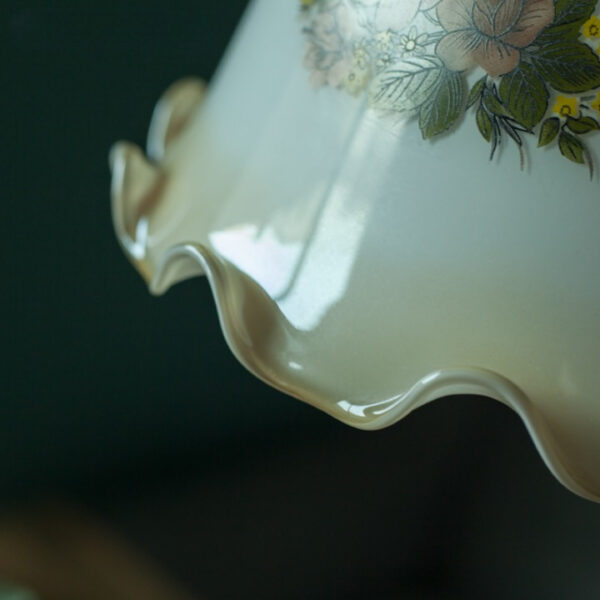 IMG suspension champignon vintage verre motif fleurs 5